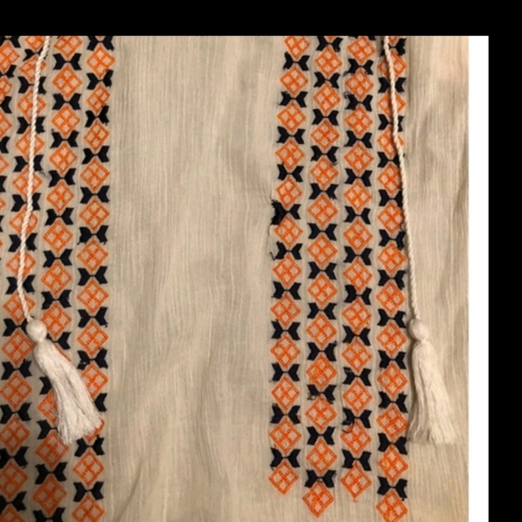 JOIE Nira Geo Cotton Embroidered Peasant Top - Picture 5 of 10